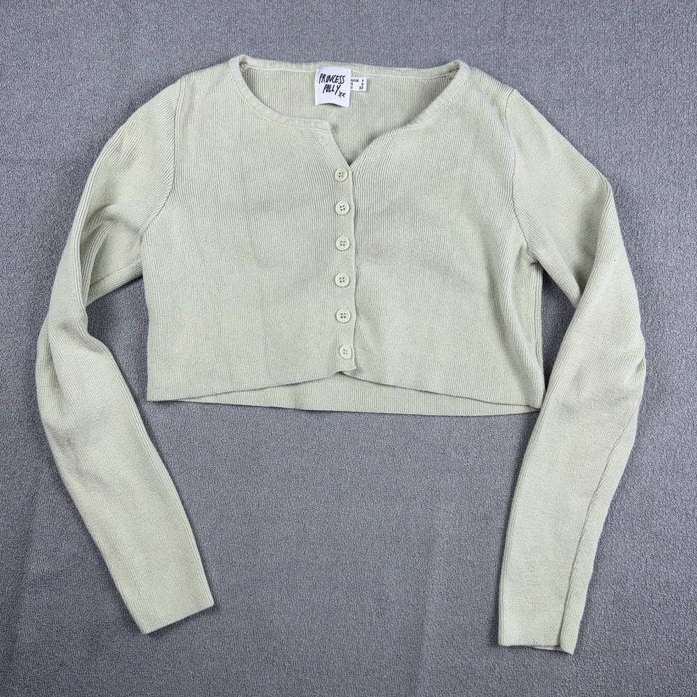 Princess Polly Shirt Womens US‎ 0 Green Cropped 100%  Cotton
